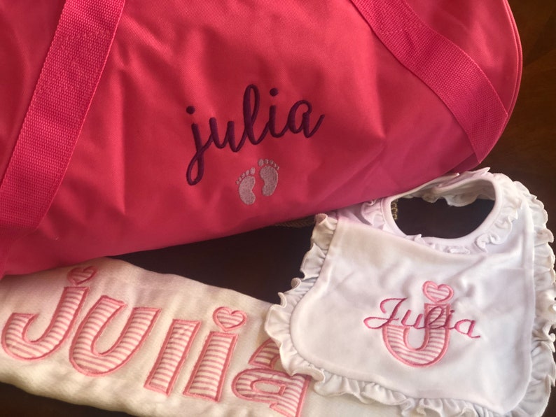 Set of 3 Monogrammed Items Maternity Bag Hospital Bag Etsy