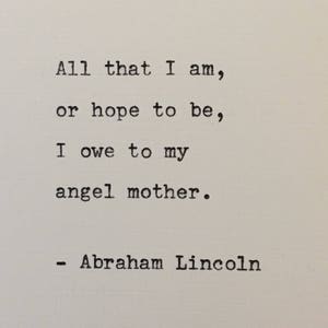 Abraham Lincoln Quote Hand Typed on an Antique Typewriter