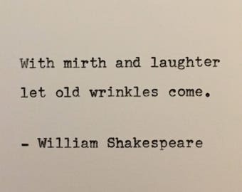William Shakespeare love quote Romeo and Juliet hand typed on antique typewriter gift girlfriend boyfriend husband wife wedding birthday