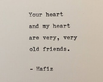 Hafiz Quote Hand Typed on an Antique Typewriter