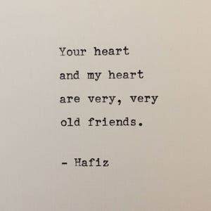 Hafiz Quote Hand Typed on an Antique Typewriter image 1