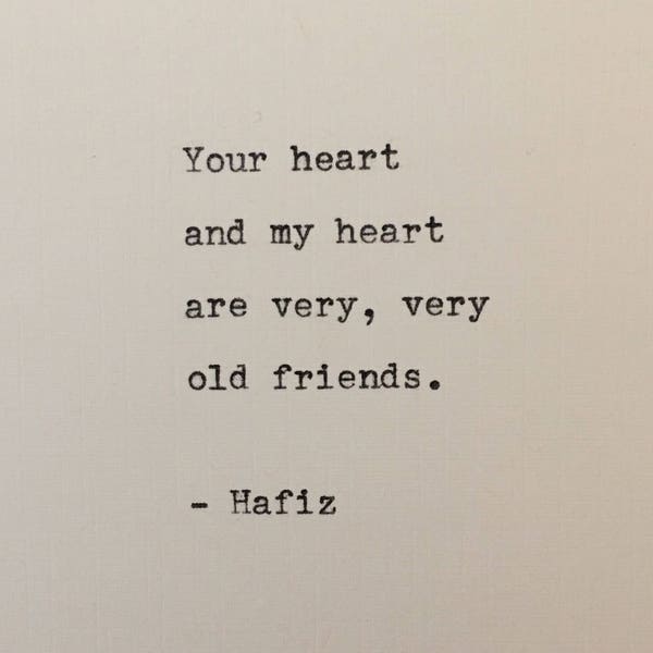 Hafiz Quote Hand Typed on an Antique Typewriter