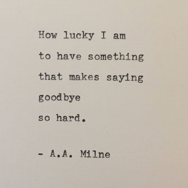 A A Milne Winnie the Pooh Quote Hand Typed on an Antique Typewriter