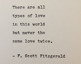 F. Scott Fitzgerald Quote Hand Typed on an Antique Typewriter