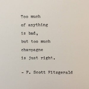 F. Scott Fitzgerald Quote Hand Typed on an Antique Typewriter