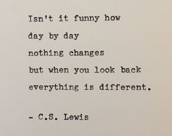 C.S. Lewis quote typed on typewriter - unique gift