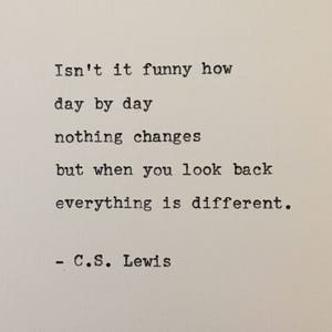 C.S. Lewis quote typed on typewriter - unique gift