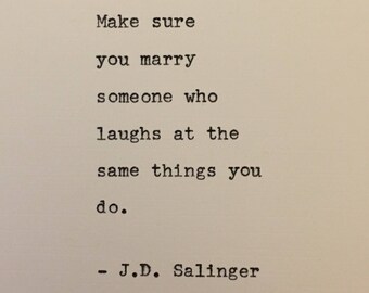 J.D. Salinger Catcher in the Rye Quote Hand Typed on an Antique Typewriter