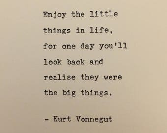 Kurt Vonnegut Quote Hand Typed on an Antique Typewriter