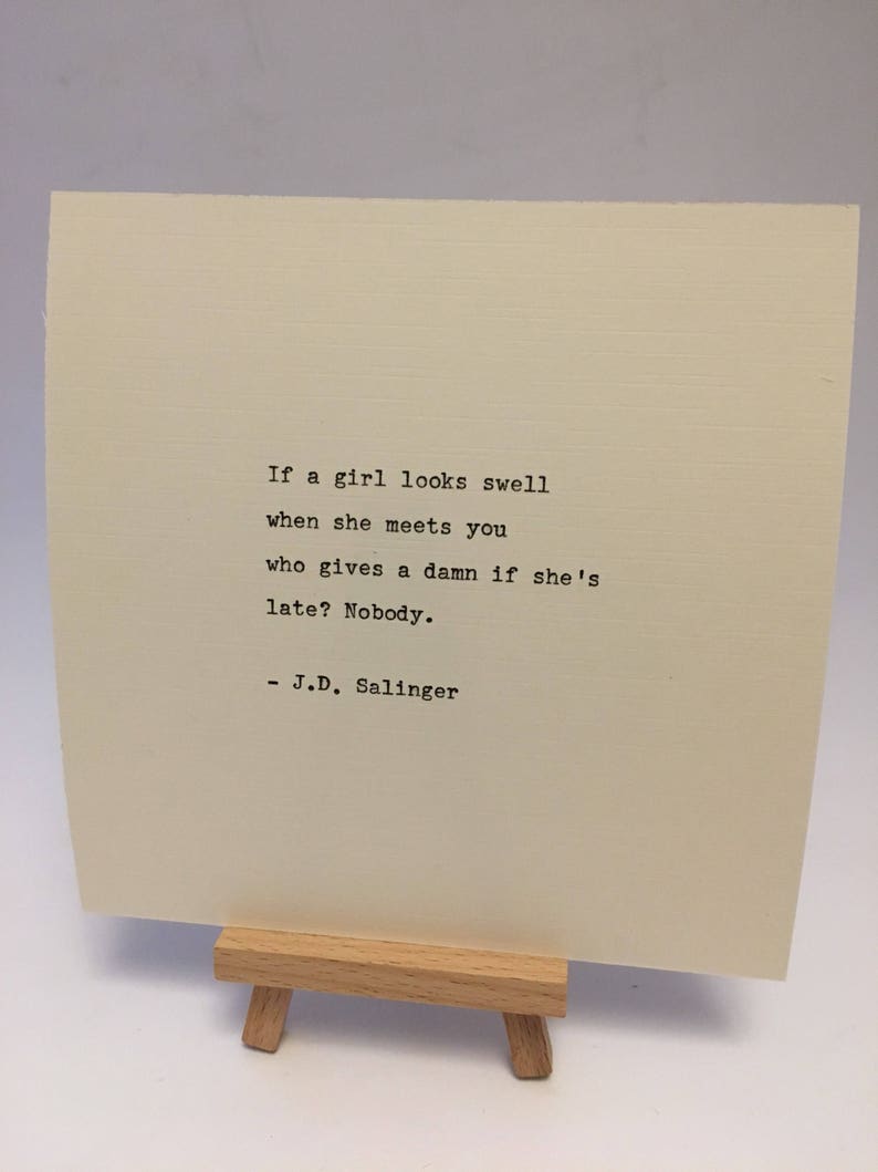 J.D. Salinger quote typed on typewriter unique gift image 3