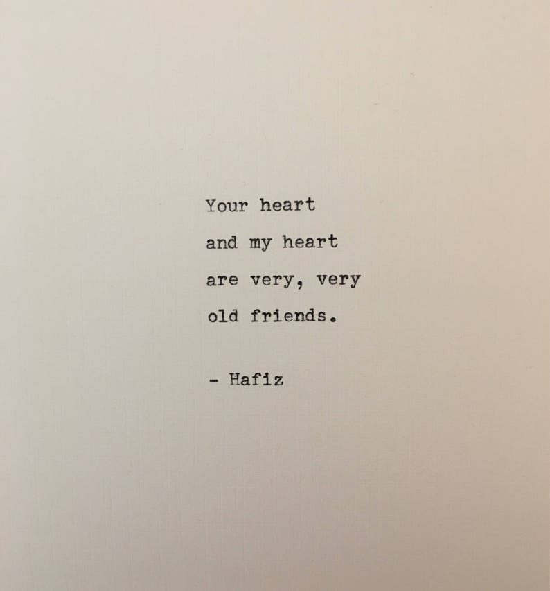 Hafiz Quote Hand Typed on an Antique Typewriter image 1