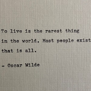 Oscar Wilde Quote Hand Typed on an Antique Typewriter