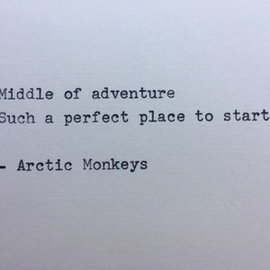 Arctic Monkeys Lyrics Hand Typed on an Antique Typewriter