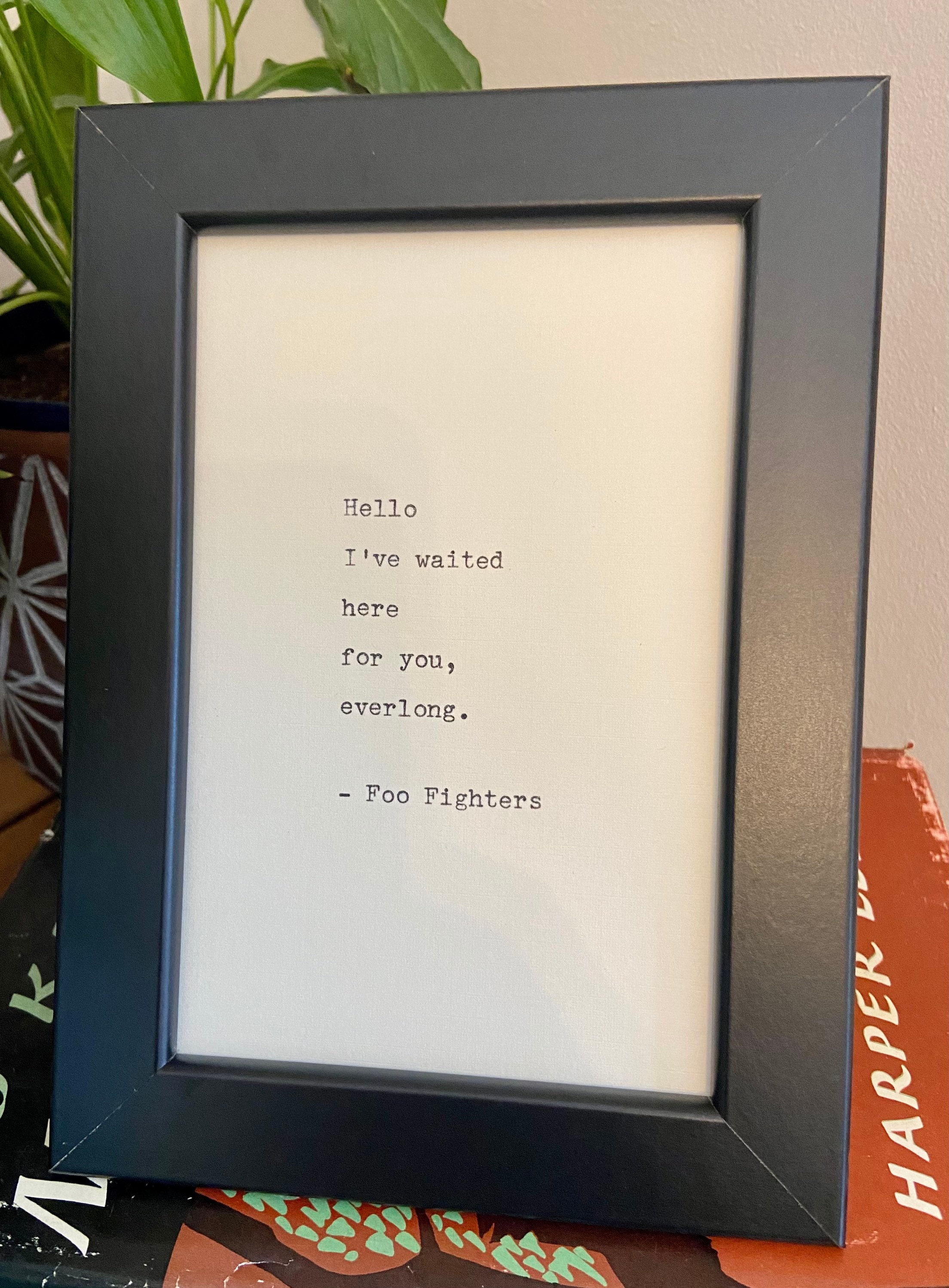 Framed Foo Fighters Lyrics Black or White Frame Hand Typed -  Israel