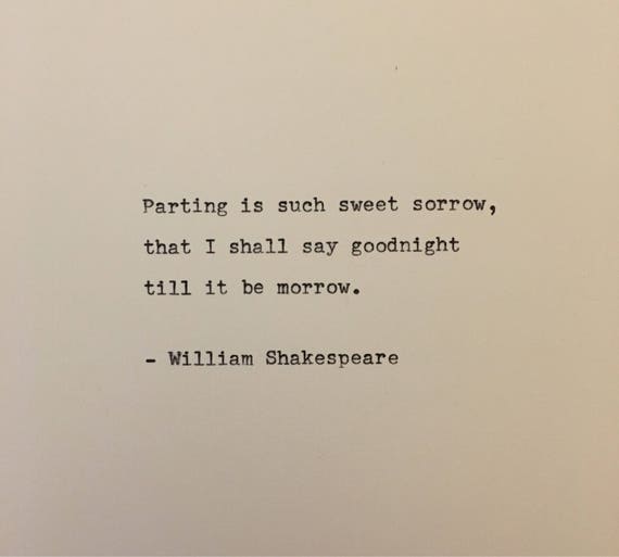 William Shakespeare Love Quote Romeo And Juliet Hand Typed On Antique Typewriter Gift Girlfriend Boyfriend Husband Wife Wedding Birthday