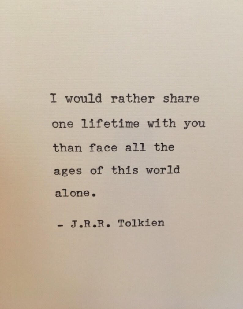 JRR Tolkien Quote Hand Typed on an Antique Typewriter - Etsy