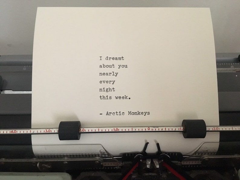 Arctic Monkeys Lyrics Hand Typed on an Antique Typewriter image 2