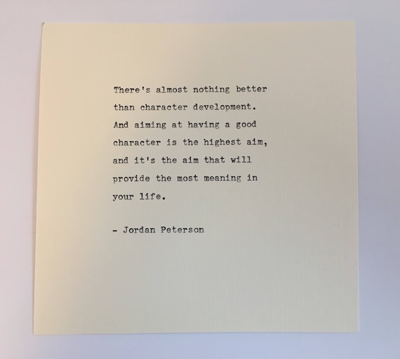 Misforstå Nedsænkning beundring Jordan Peterson Quote Typed on Typewriter Unique Gift | Etsy