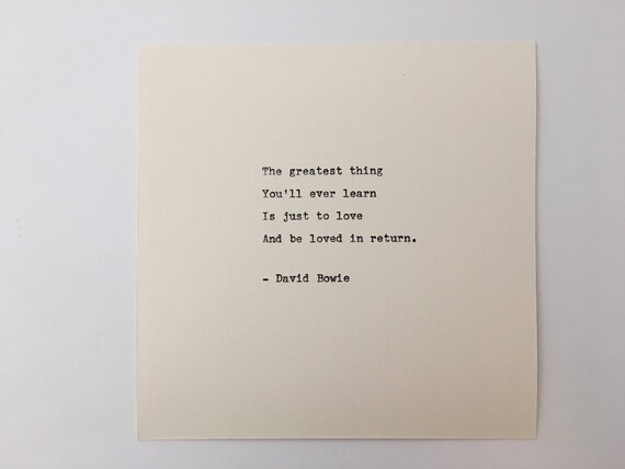 David Bowie Quote Hand Typed On An Antique Typewriter Etsy Norway