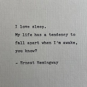 Ernest Hemingway Quote Hand Typed on an Antique Typewriter image 1