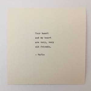 Hafiz Quote Hand Typed on an Antique Typewriter image 2