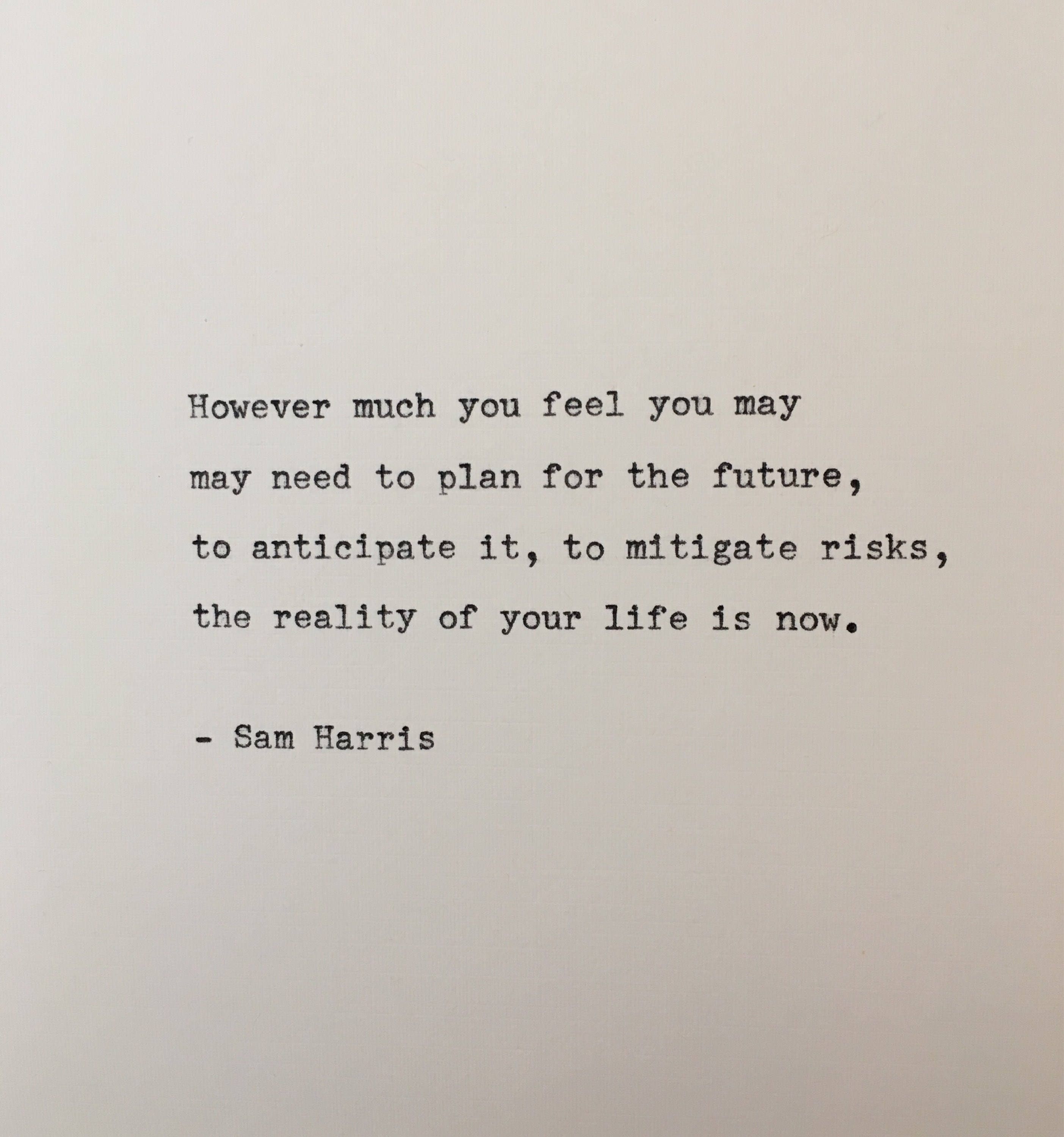 Sam Harris Quote Hand Typed on an Antique Typewriter - Etsy Sweden