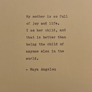 Maya Angelou Quote Hand Typed on an Antique Typewriter