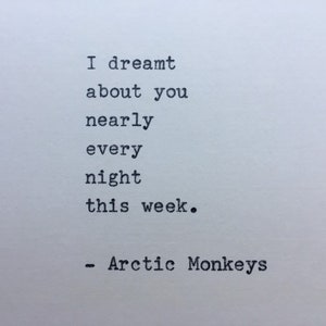 Arctic Monkeys Lyrics Hand Typed on an Antique Typewriter image 1