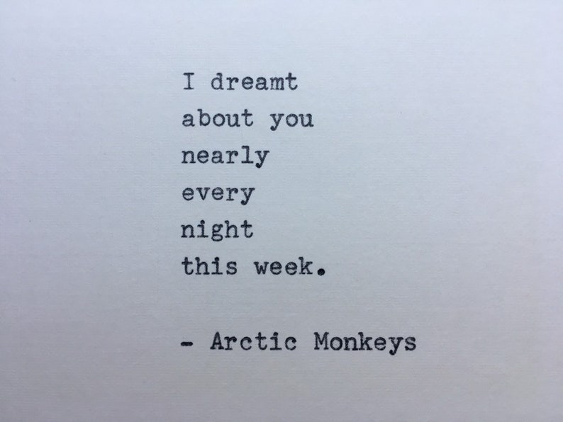 Arctic Monkeys Lyrics Hand Typed on an Antique Typewriter image 1