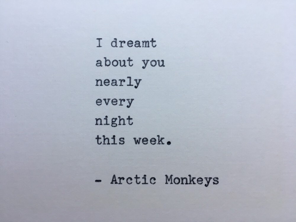 Arctic Monkeys Lyrics Hand Typed on an Antique Typewriter - Etsy New Zealand