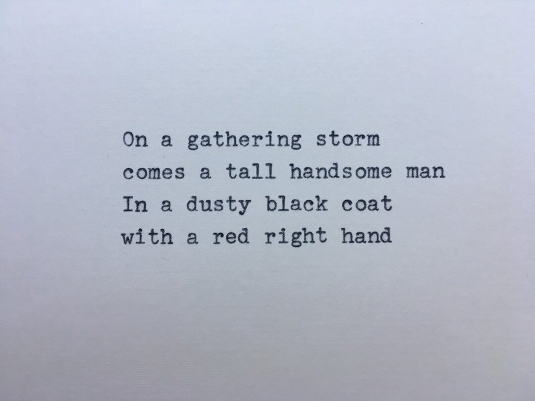 Red Right Hand Peaky Blinders Lyrics Hand Typed on an 