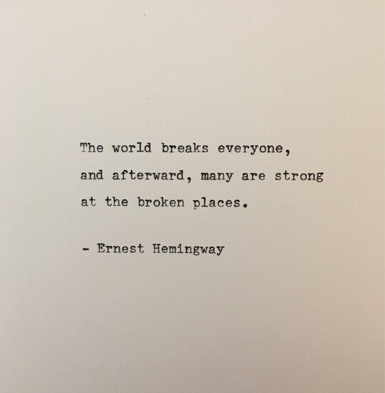 Ernest Hemingway Quote Hand Typed on an Antique Typewriter image 1