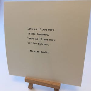 Mahatma Gandhi Quote Hand Typed on an Antique Typewriter image 3