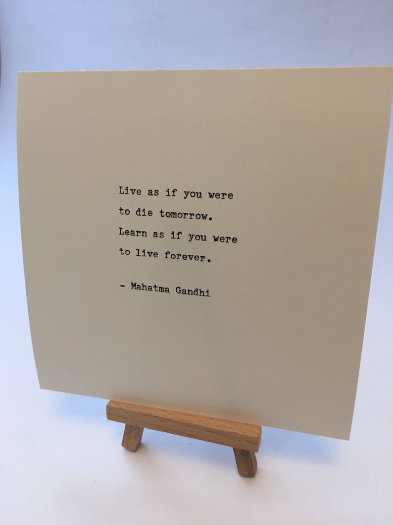 Mahatma Gandhi Quote Hand Typed on an Antique Typewriter image 3