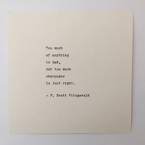 F. Scott Fitzgerald Quote Hand Typed on an Antique Typewriter image 2