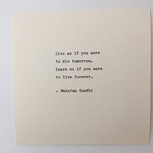 Mahatma Gandhi Quote Hand Typed on an Antique Typewriter image 2