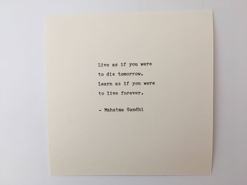 Mahatma Gandhi Quote Hand Typed on an Antique Typewriter image 2