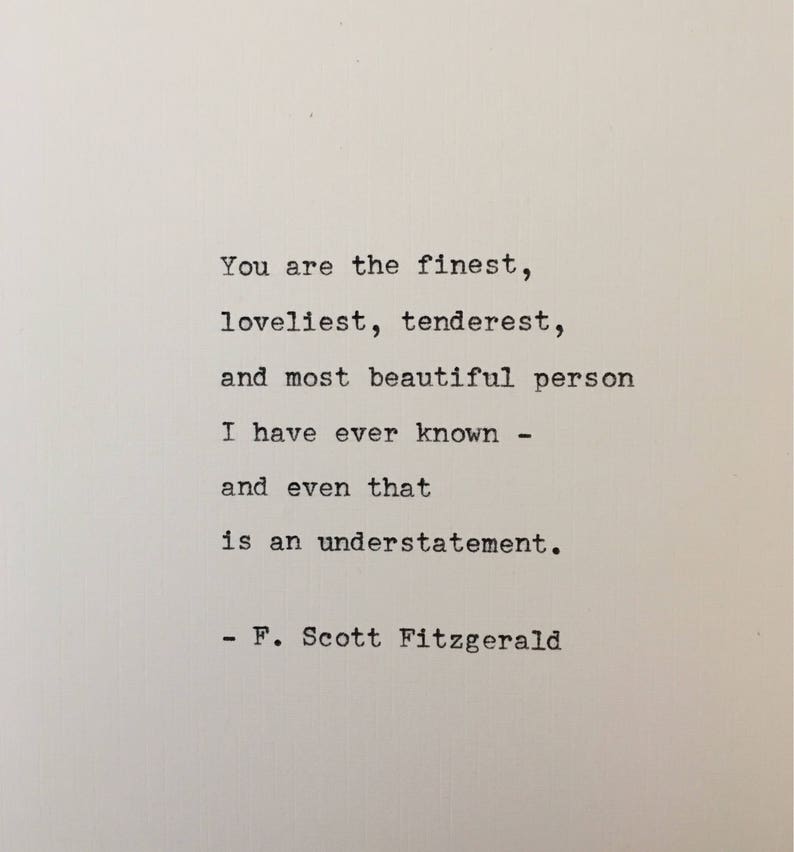 F. Scott Fitzgerald quote typed on typewriter  unique gift image 1