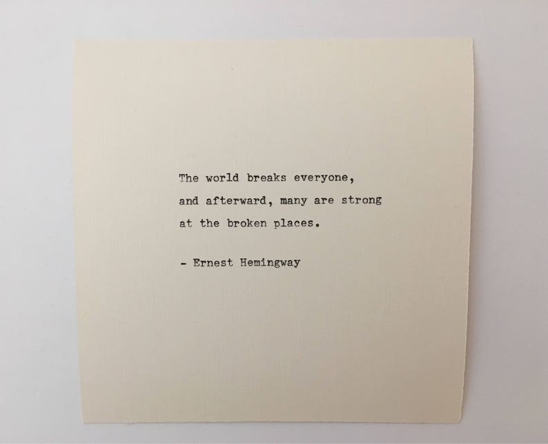 Ernest Hemingway Quote Hand Typed on an Antique Typewriter image 2