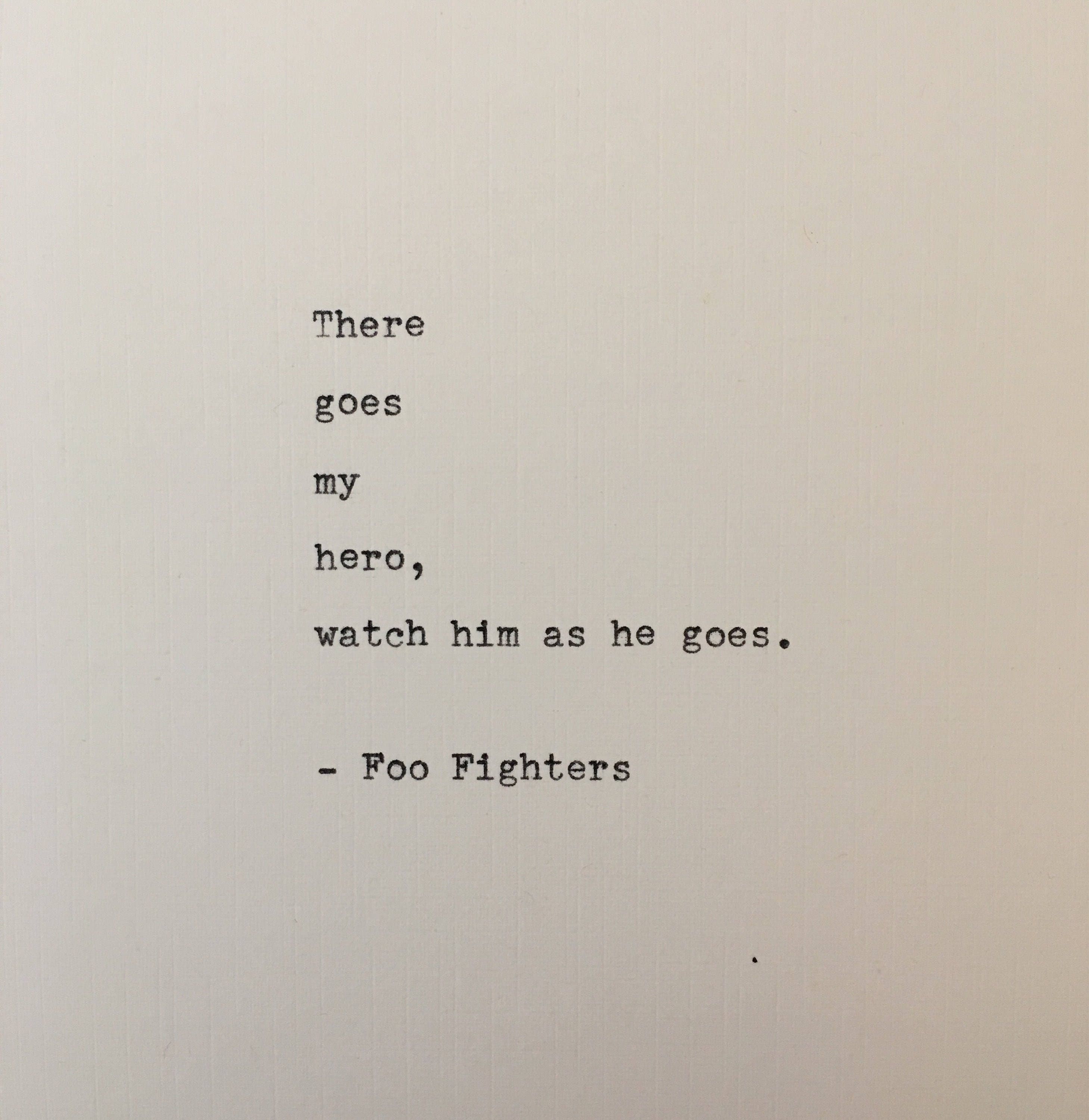 Foo Fighters Lyrics Hand Typed on an Antique Typewriter -  Israel
