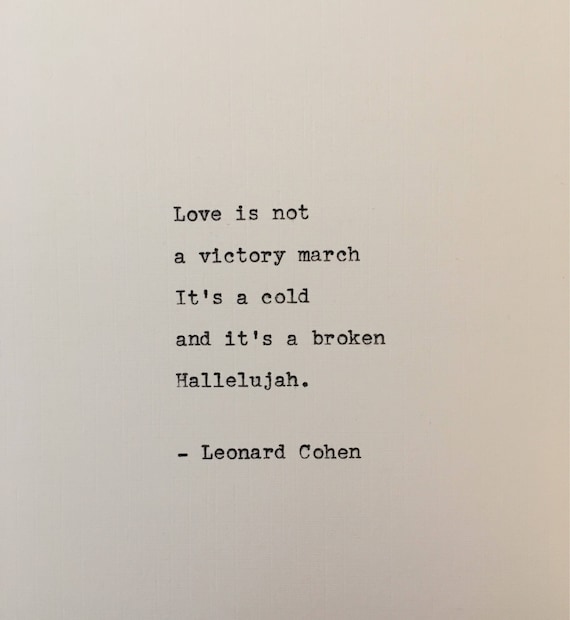 Hallelujah Lyrics Leonard Cohen Jeff Buckley Alexandra Burke Etsy