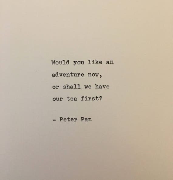 Peter Pan Zitat Von Hand Auf Antike Schreibmaschine Getippt Etsy