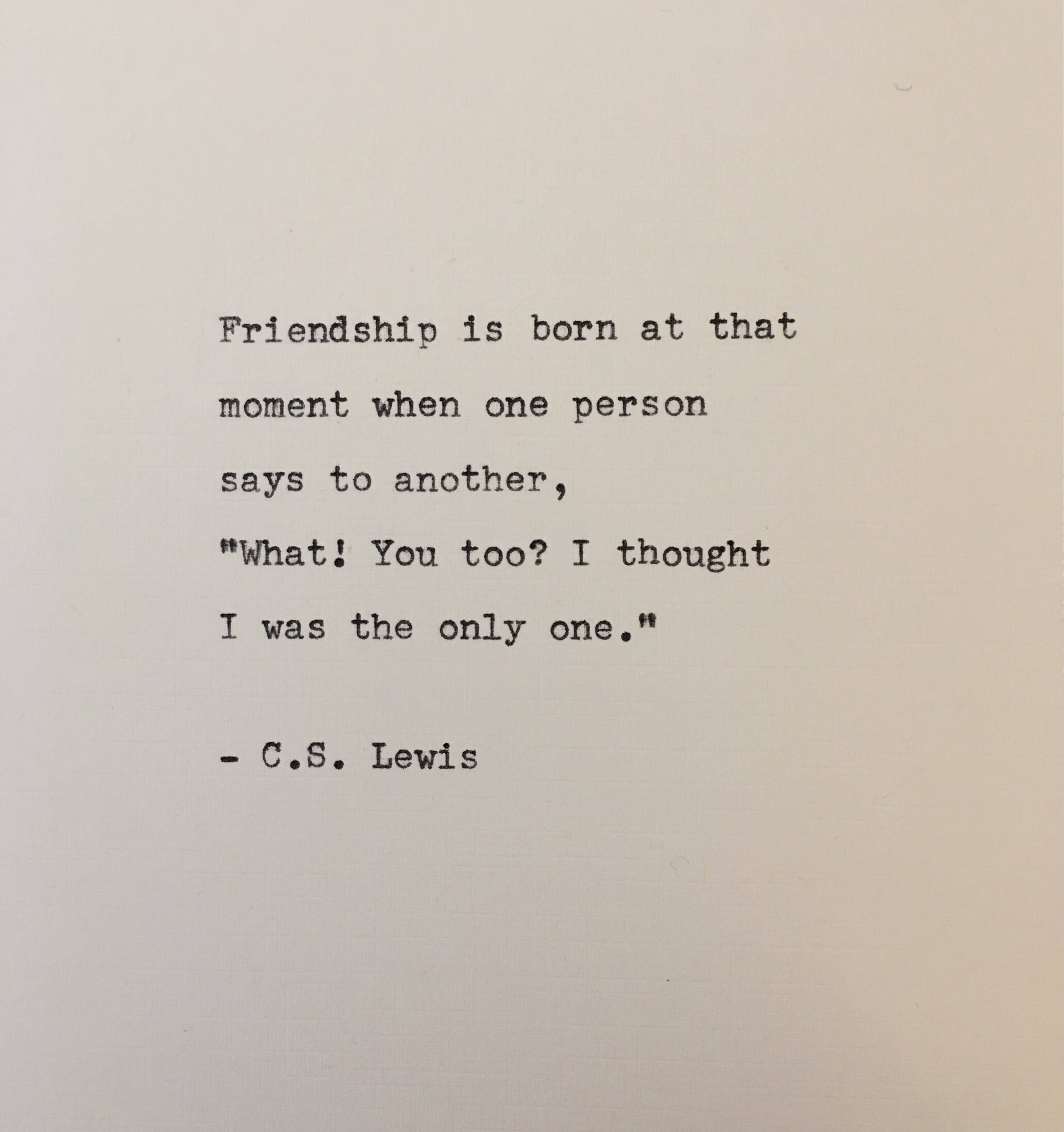 Lewis Vintage Typewriter Quote Hand Typed Gift Inspirational Quote C.S