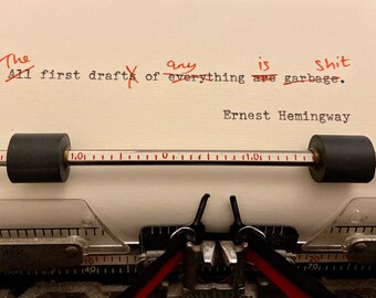 Vintage Literary Charm: Ernest Hemingway Typewritten Quote