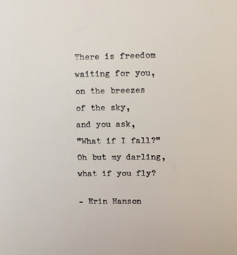 Erin Hanson Quote Hand Typed on an Antique Typewriter image 1