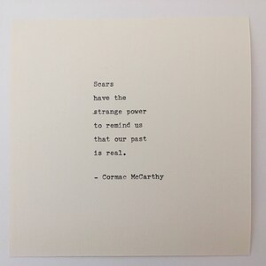 Cormac McCarthy Quote Hand Typed on an Antique Typewriter image 2