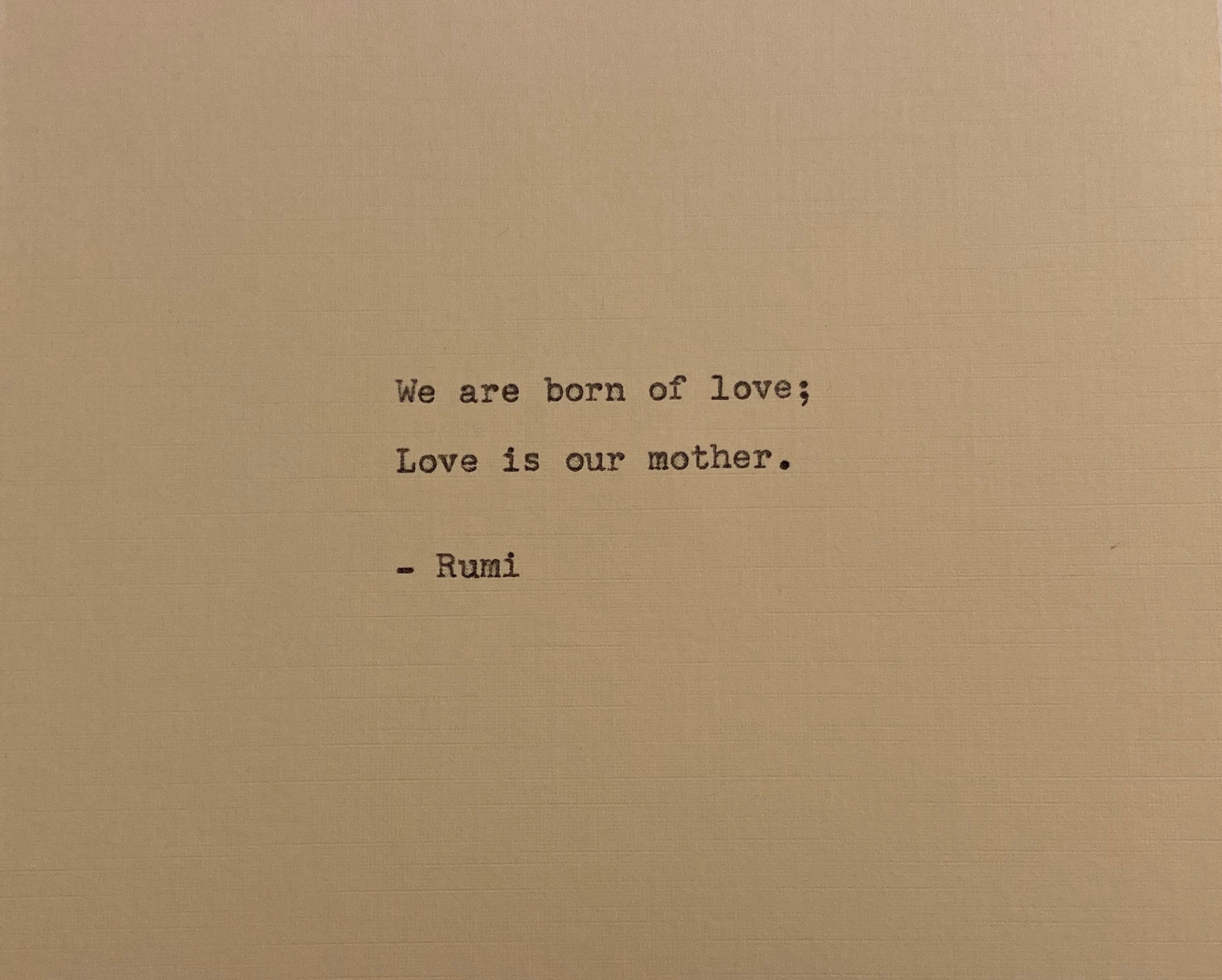 Rumi Quote Hand Typed On An Antique Typewriter Etsy