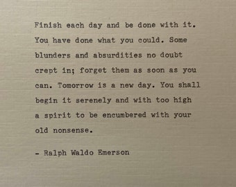 Ralph Waldo Emerson Quote Hand Typed on an Antique Typewriter