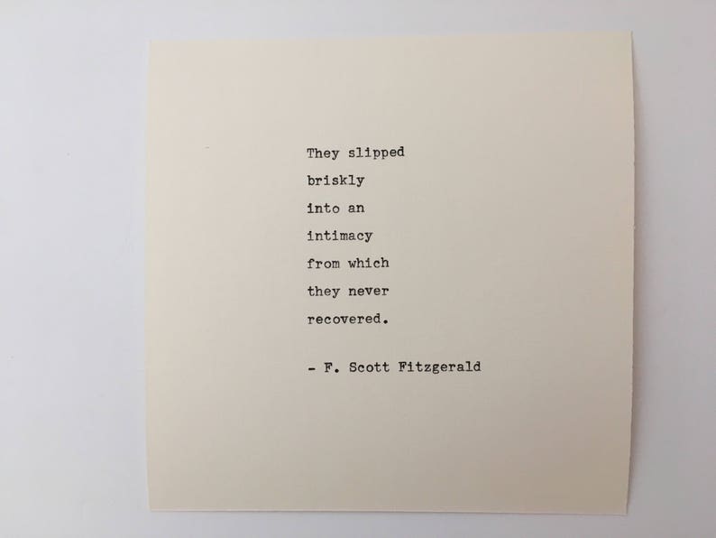 F. Scott Fitzgerald Quote Typed on Typewriter Unique Gift - Etsy UK