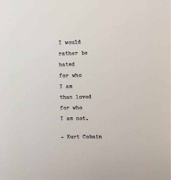 Kurt Cobain Nirvana Quote Hand Typed on an Antique Typewriter - Etsy